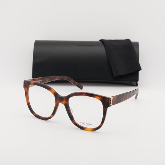 Saint Laurent SLM97 003 Square Eyeglasses - Havana 54mm - Picture 1 of 11